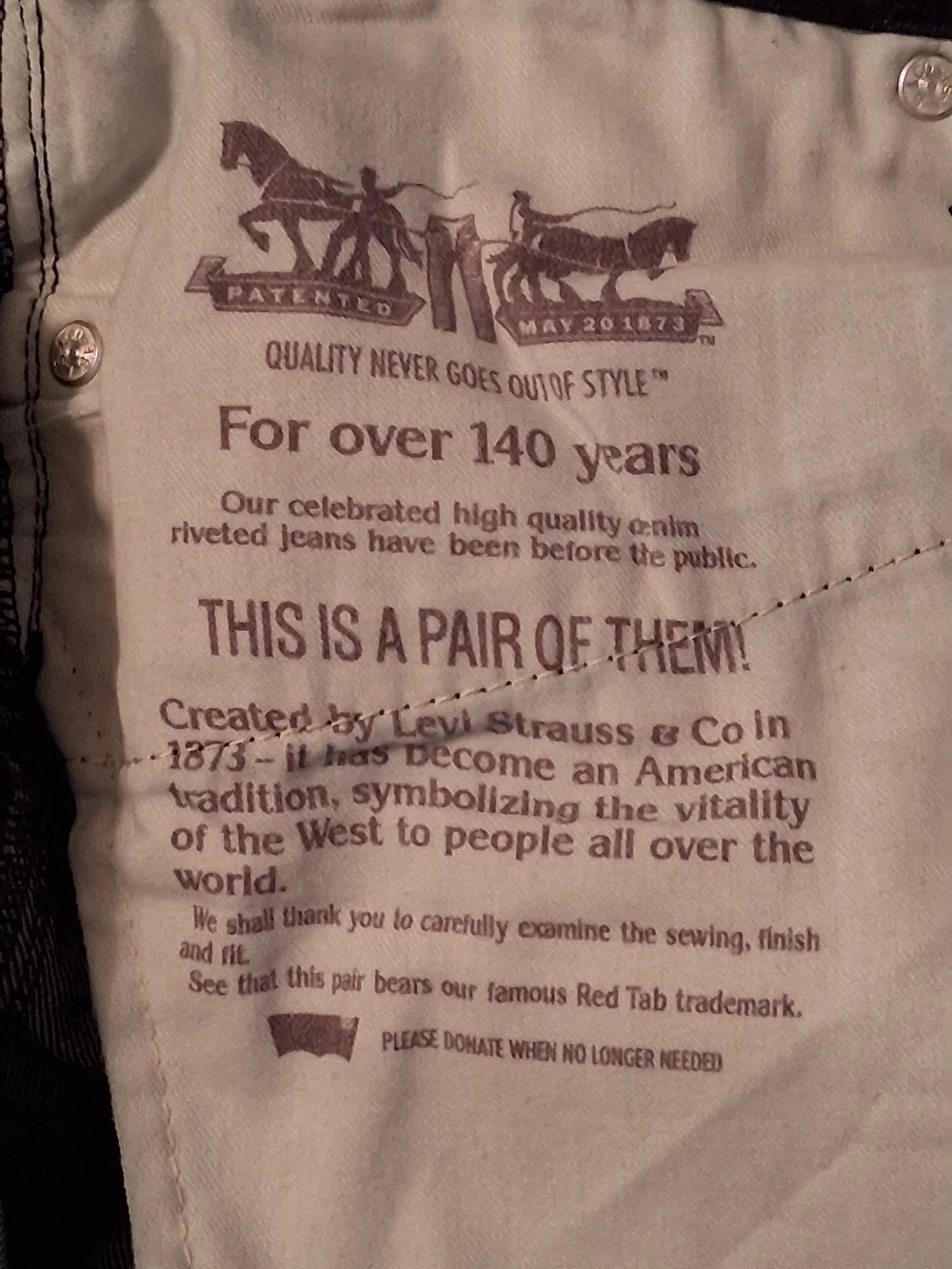 Men's Navy Blue Levis 511 Reenforced Jeans